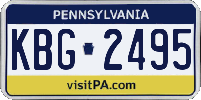 PA license plate KBG2495
