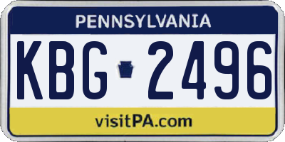 PA license plate KBG2496