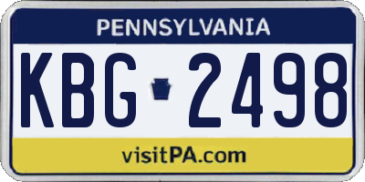 PA license plate KBG2498