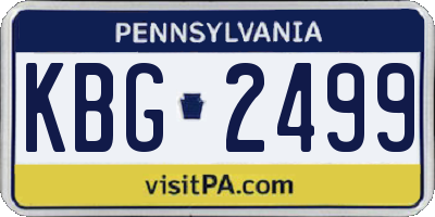 PA license plate KBG2499