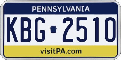PA license plate KBG2510