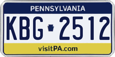 PA license plate KBG2512