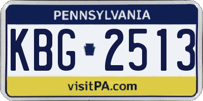 PA license plate KBG2513