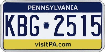 PA license plate KBG2515