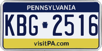 PA license plate KBG2516