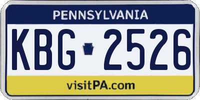 PA license plate KBG2526