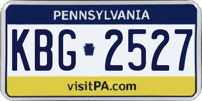 PA license plate KBG2527