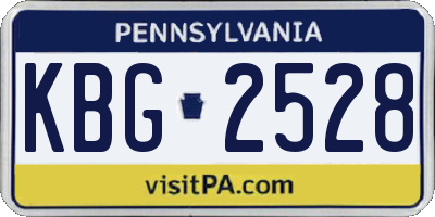 PA license plate KBG2528