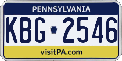 PA license plate KBG2546