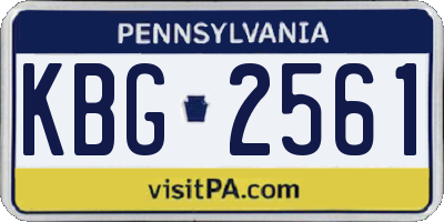 PA license plate KBG2561