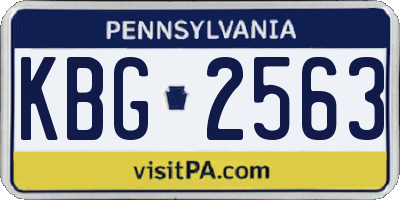PA license plate KBG2563