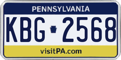 PA license plate KBG2568