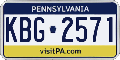 PA license plate KBG2571