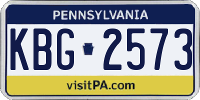 PA license plate KBG2573