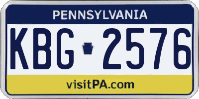 PA license plate KBG2576