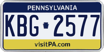 PA license plate KBG2577