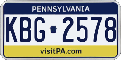 PA license plate KBG2578