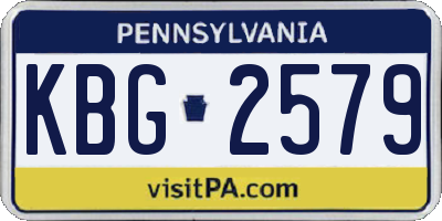 PA license plate KBG2579