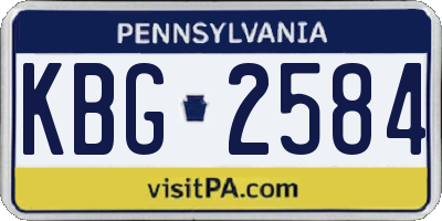PA license plate KBG2584