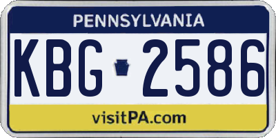 PA license plate KBG2586