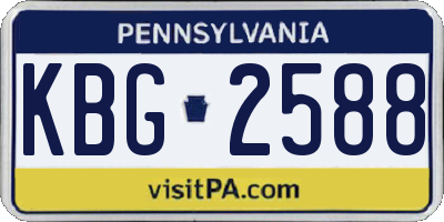 PA license plate KBG2588