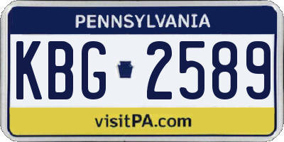 PA license plate KBG2589