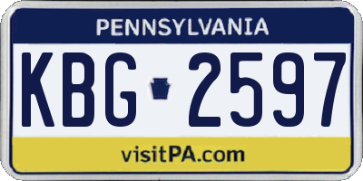 PA license plate KBG2597