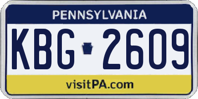PA license plate KBG2609