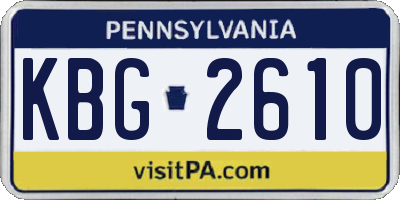 PA license plate KBG2610