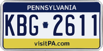 PA license plate KBG2611