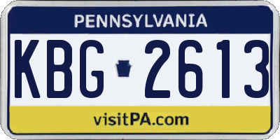 PA license plate KBG2613
