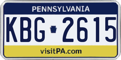 PA license plate KBG2615