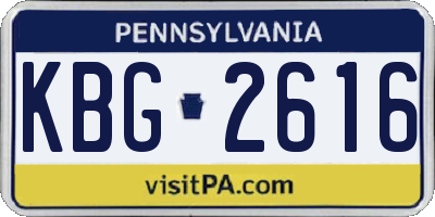 PA license plate KBG2616