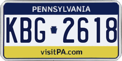 PA license plate KBG2618