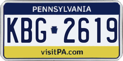 PA license plate KBG2619