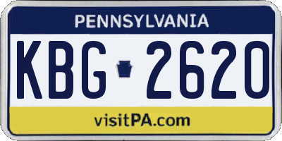 PA license plate KBG2620