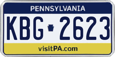 PA license plate KBG2623