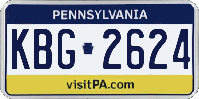 PA license plate KBG2624