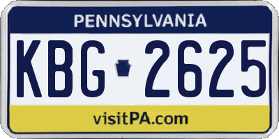 PA license plate KBG2625