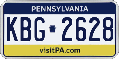 PA license plate KBG2628