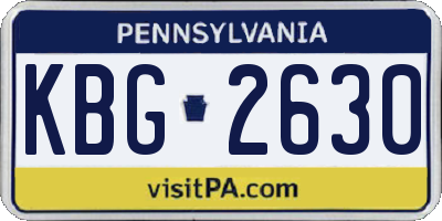 PA license plate KBG2630