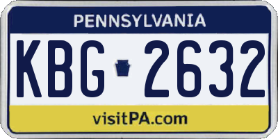 PA license plate KBG2632