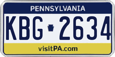 PA license plate KBG2634