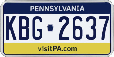PA license plate KBG2637