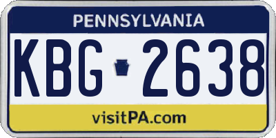 PA license plate KBG2638