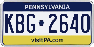 PA license plate KBG2640