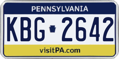 PA license plate KBG2642