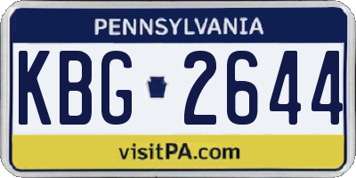 PA license plate KBG2644