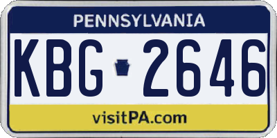 PA license plate KBG2646