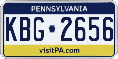 PA license plate KBG2656